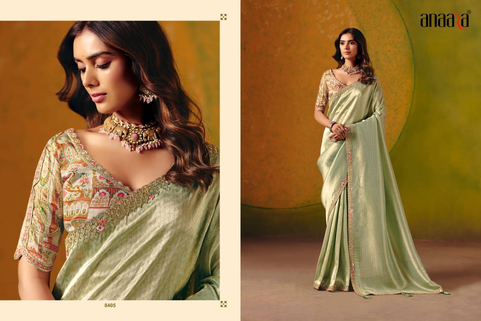 Anaara-8400 Series By Tathastu 8401 to 8408 Series Indian Traditional Bridal Wear Collection Beautiful Stylish Fancy Colorful Party Wear & Occasional Wear Silk Sarees At Wholesale Price